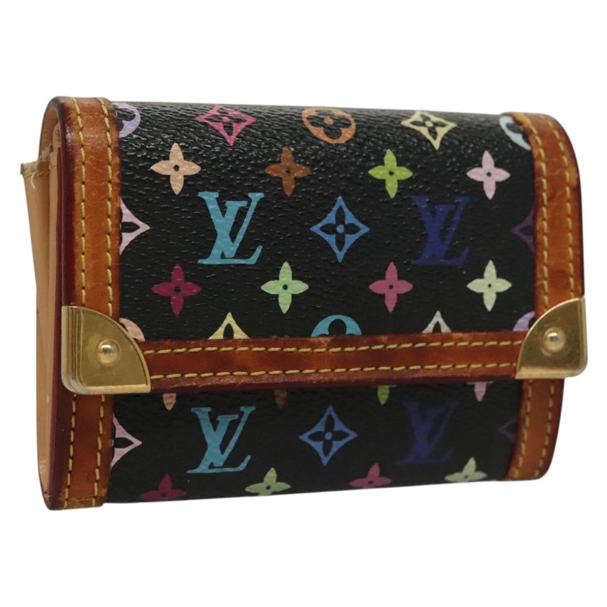 LOUIS VUITTON Monogram Multicolor Porte Monnaie Plat Purse M92656 LV Auth BA4299