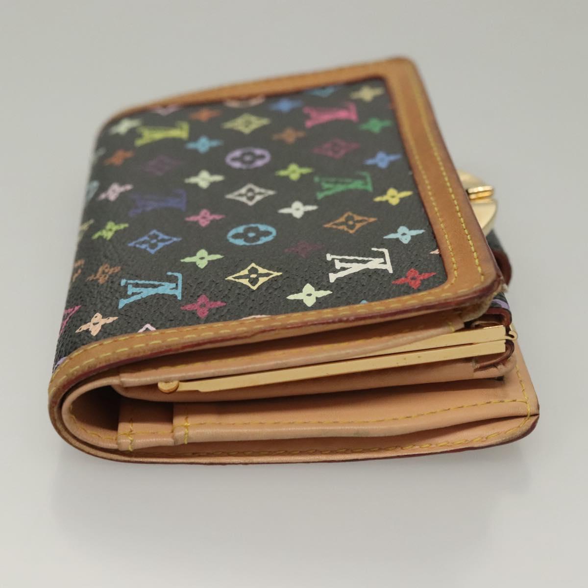 LOUIS VUITTON Multicolor Portefeuille Viennois Wallet Black M92988 Auth BA4300