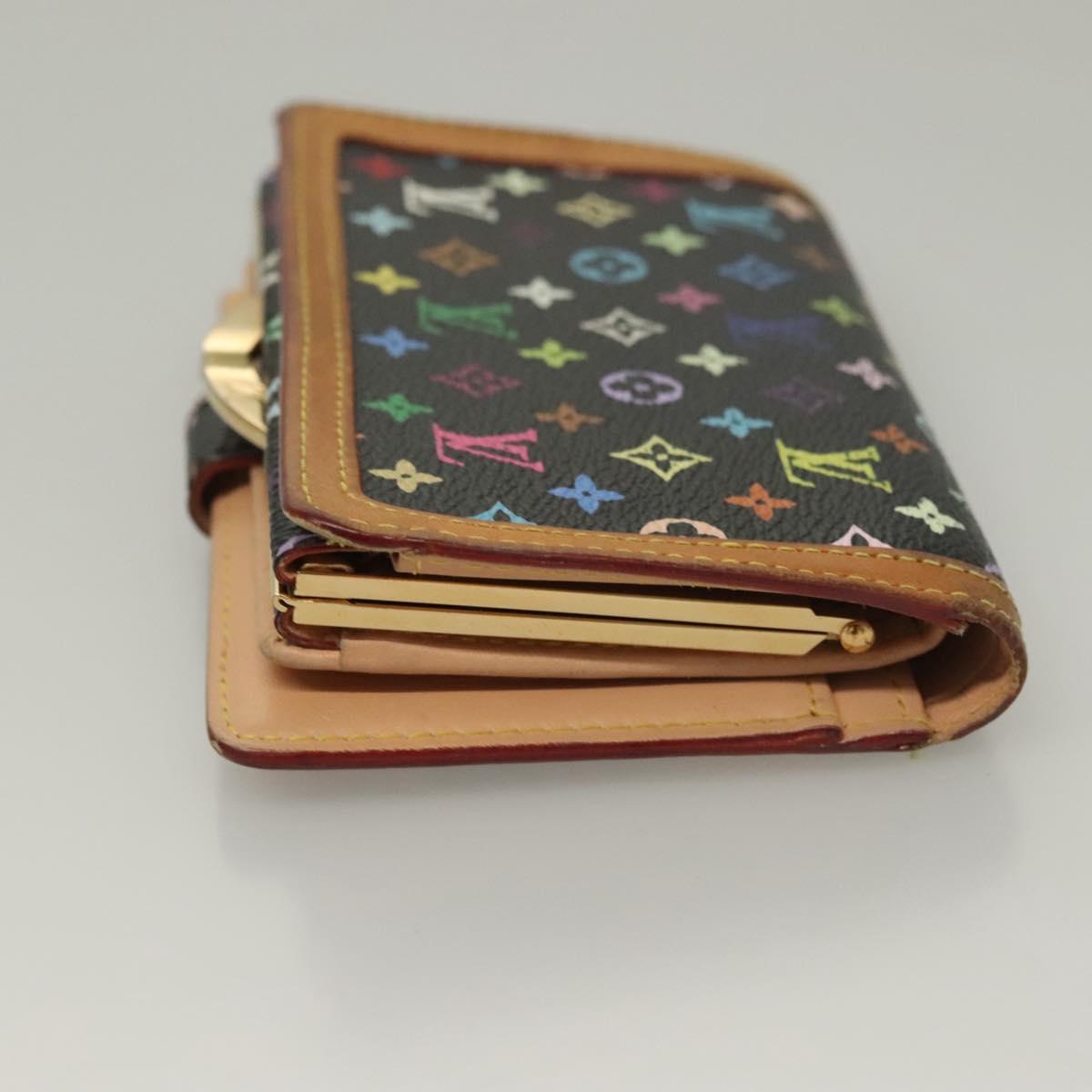 LOUIS VUITTON Multicolor Portefeuille Viennois Wallet Black M92988 Auth BA4300