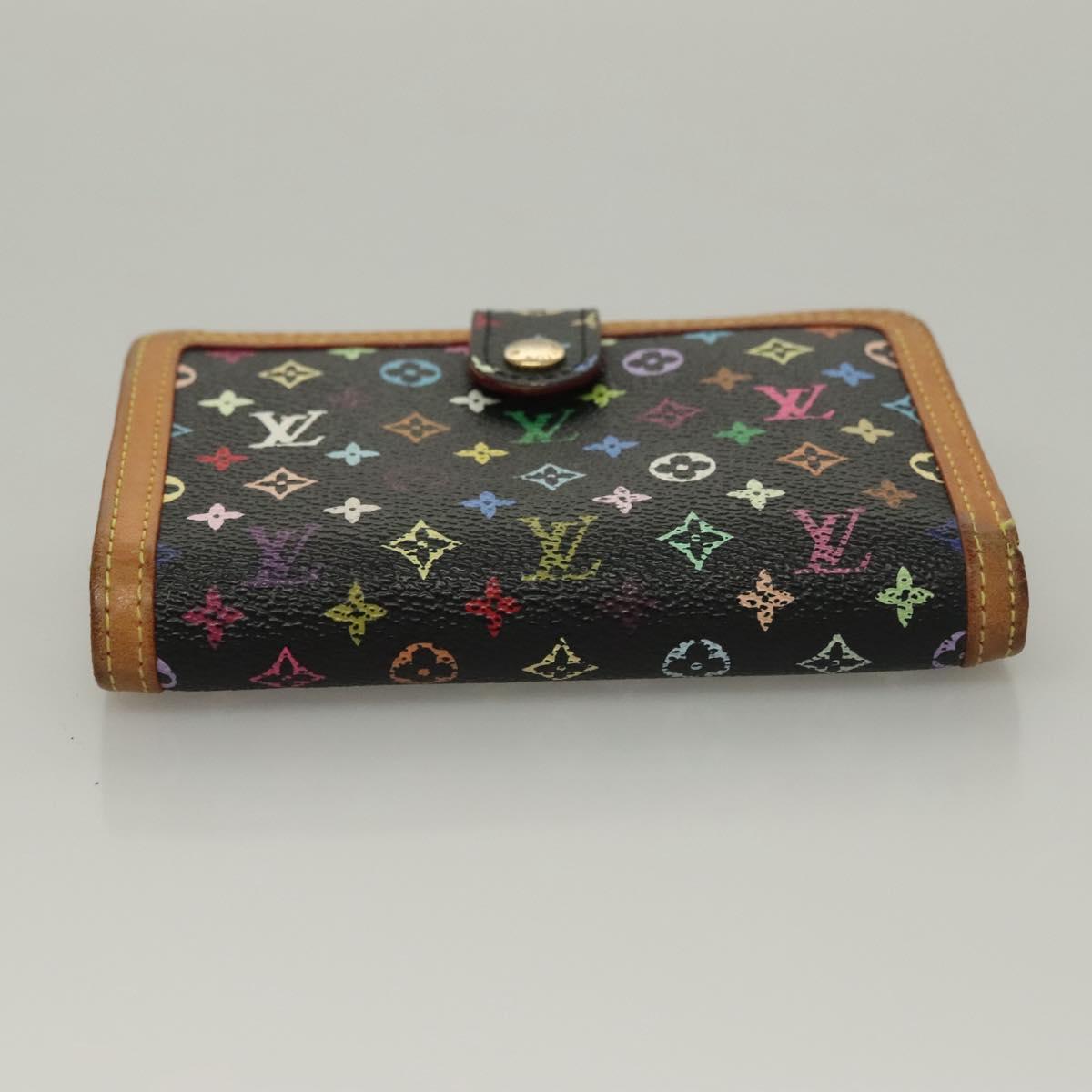 LOUIS VUITTON Multicolor Portefeuille Viennois Wallet Black M92988 Auth BA4300