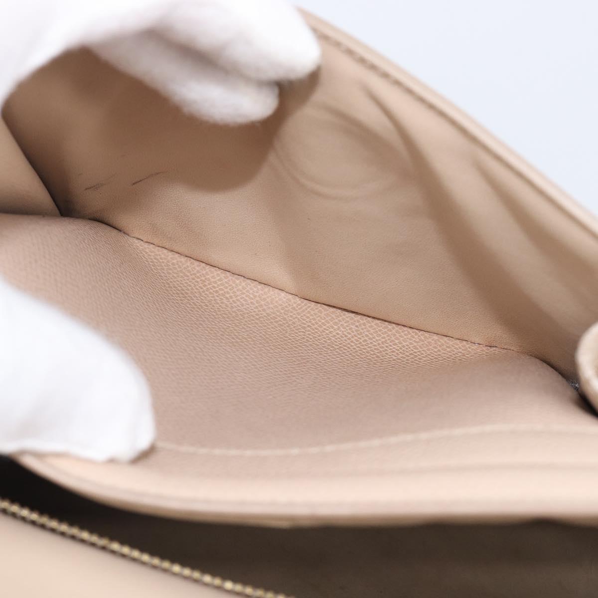 Salvatore Ferragamo Vala Hand Bag Leather 2way Beige Gold Auth BA4303