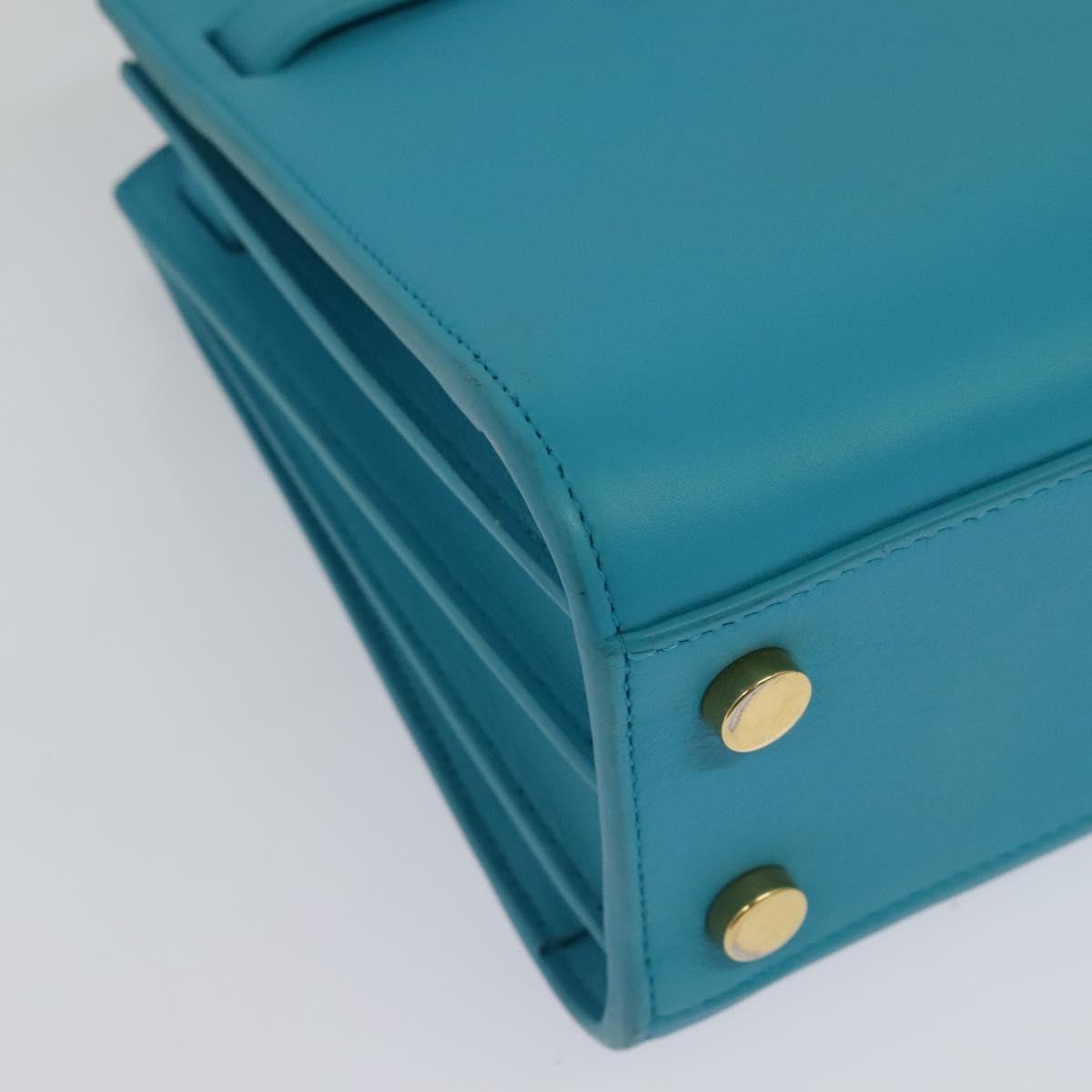 SAINT LAURENT Sac De Jour Nano Bag Leather Light Blue Gold 311208 Auth BA4310