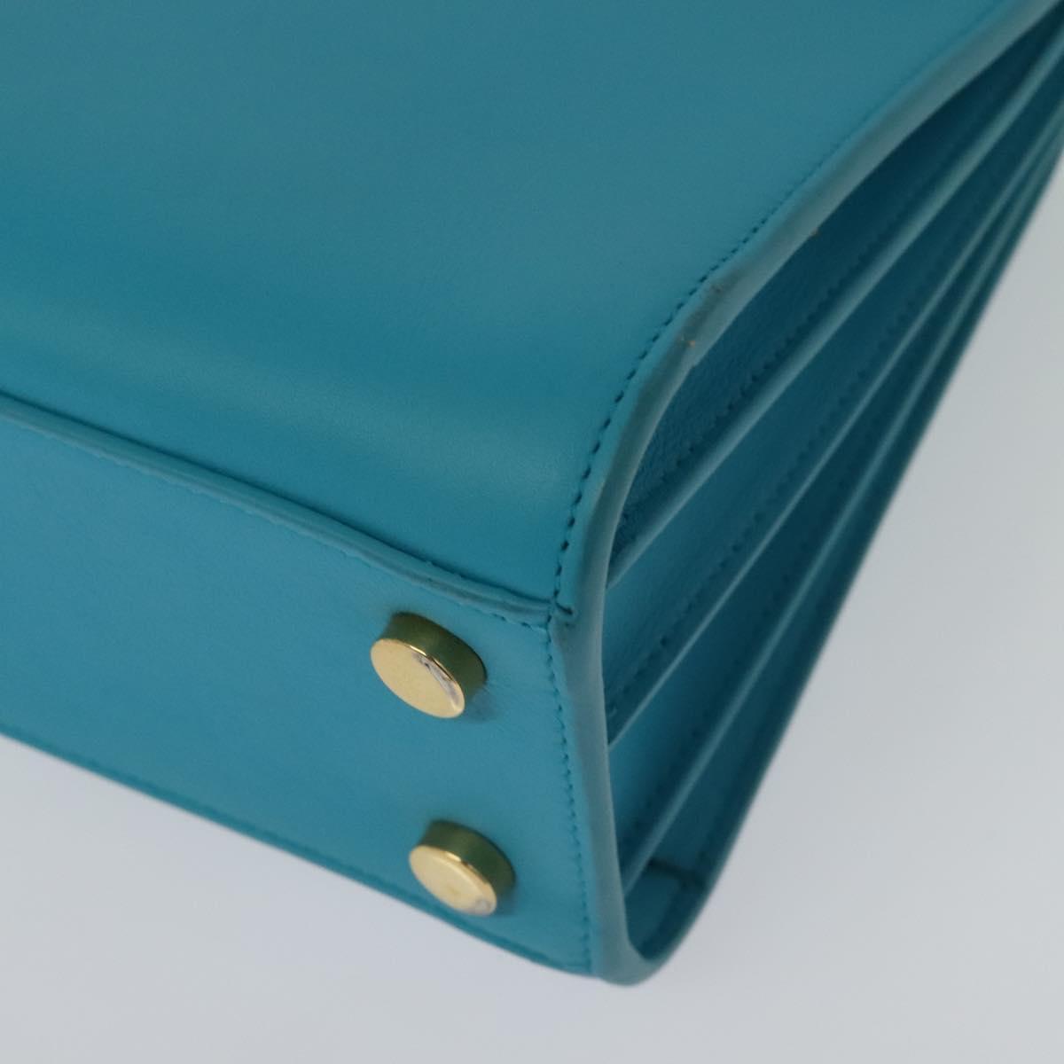 SAINT LAURENT Sac De Jour Nano Bag Leather Light Blue Gold 311208 Auth BA4310