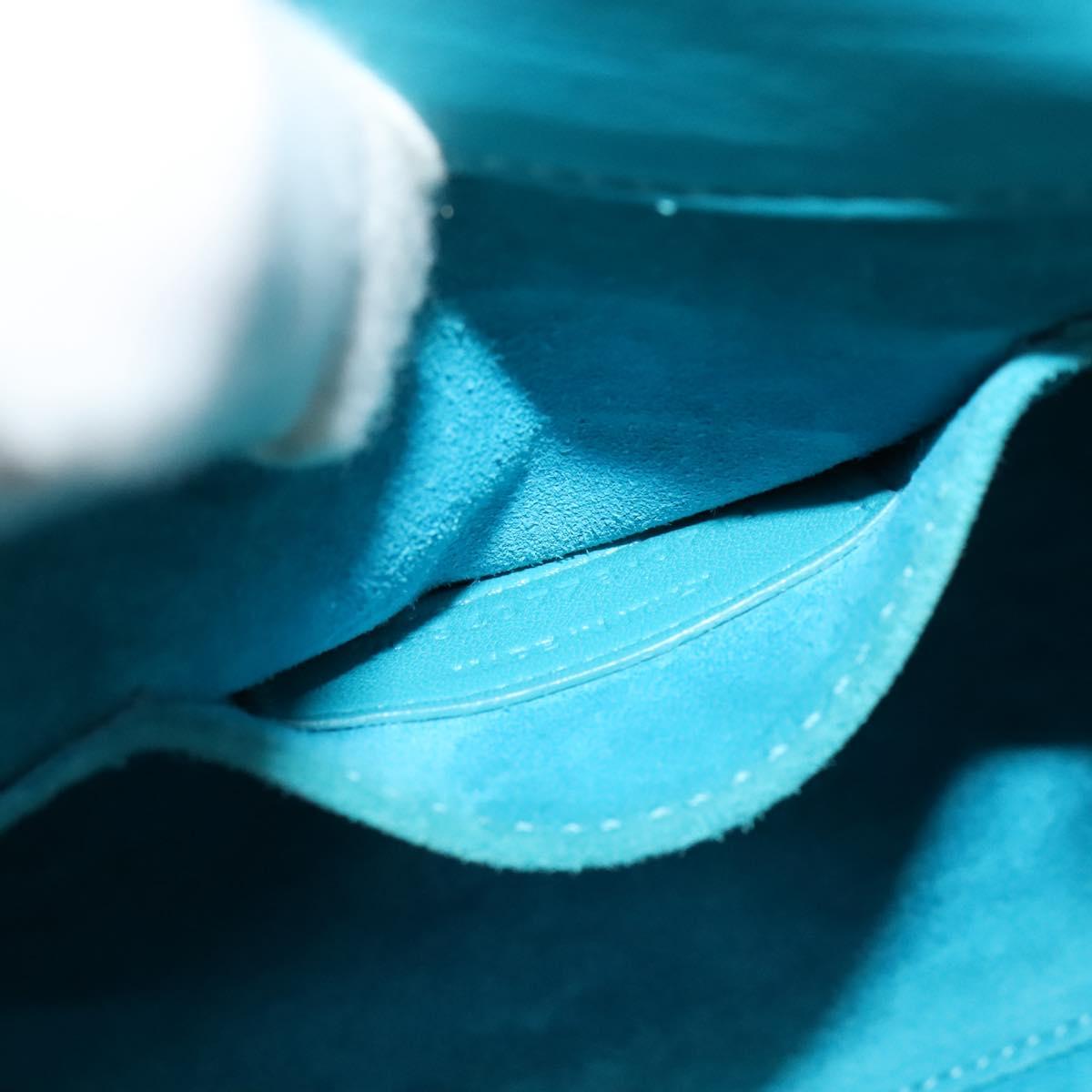 SAINT LAURENT Sac De Jour Nano Bag Leather Light Blue Gold 311208 Auth BA4310