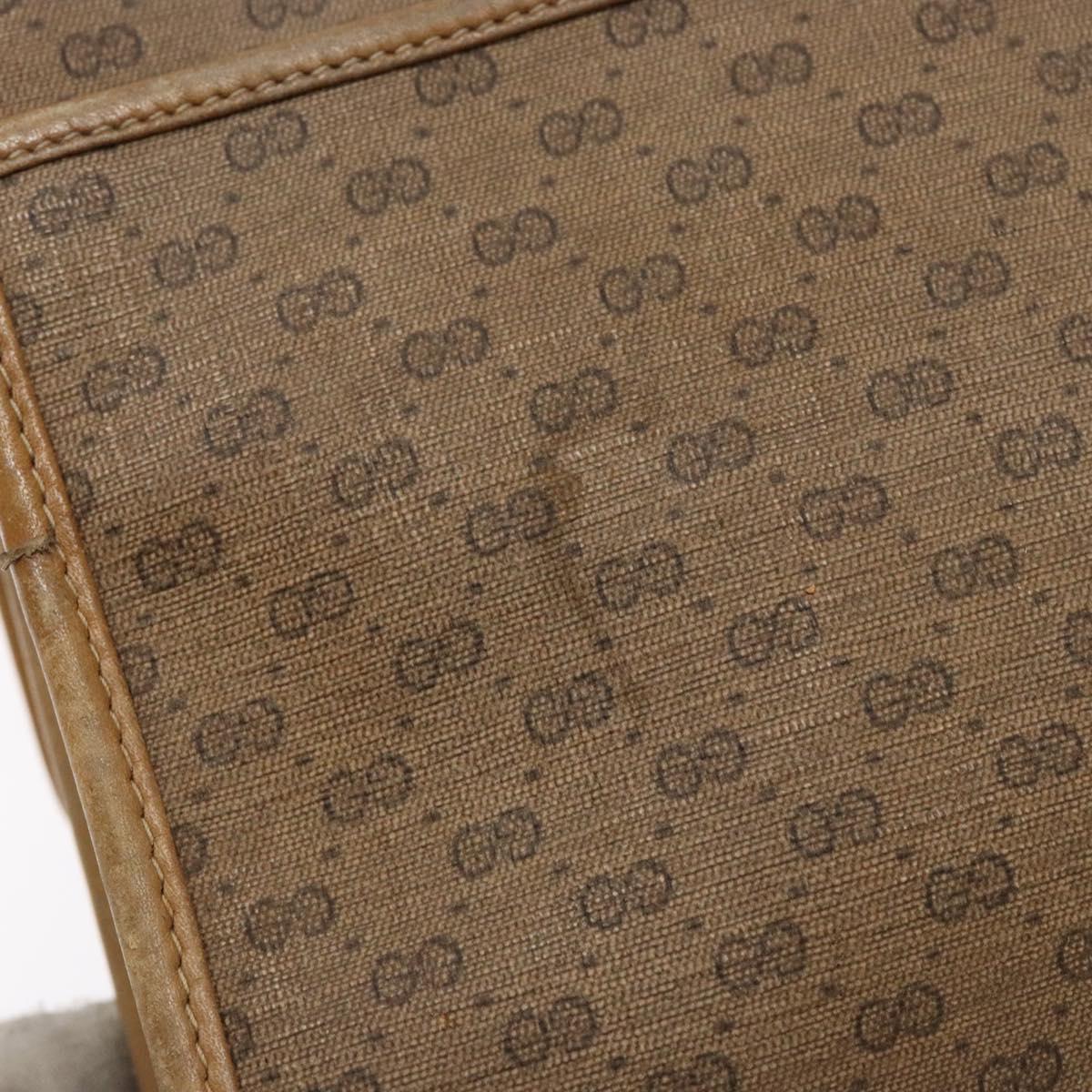 GUCCI Micro GG Supreme Shoulder Bag PVC Beige Gold Auth BA4331