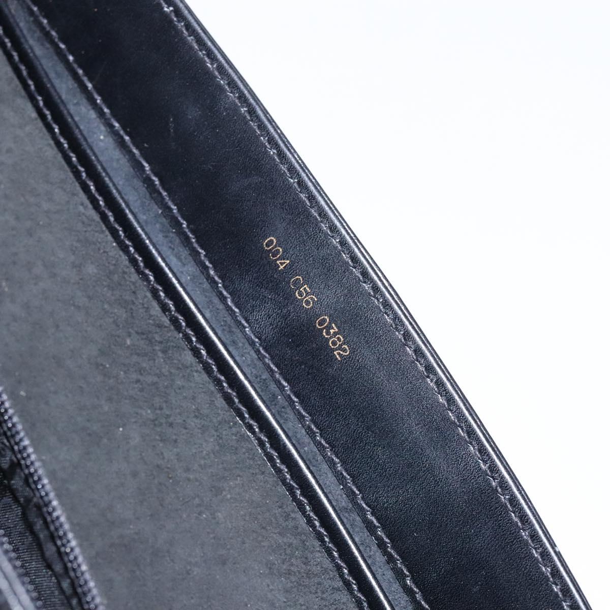 GUCCI Shoulder Bag Leather Black Gold Auth BA4343