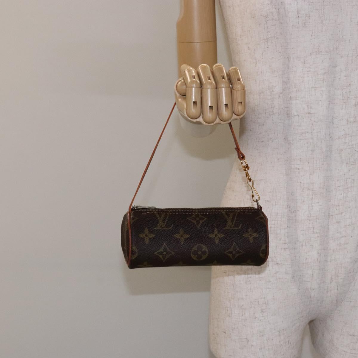 LOUIS VUITTON Monogram Papillon Pouch LV Auth BA4353
