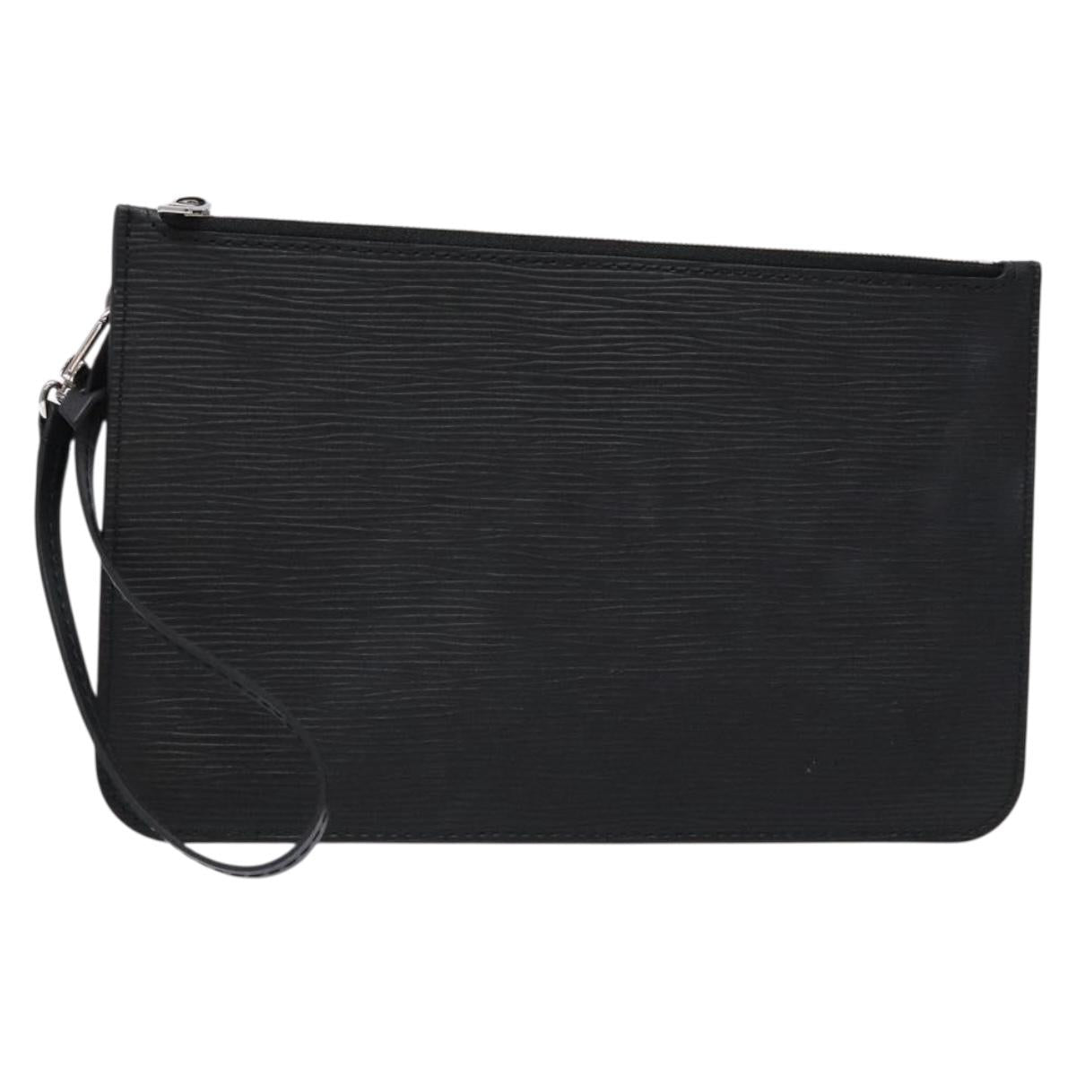 LOUIS VUITTON Epi Neverfull MM Pouch Black LV Auth BA4375