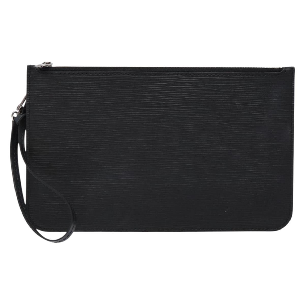 LOUIS VUITTON Epi Neverfull MM Pouch Black LV Auth BA4375