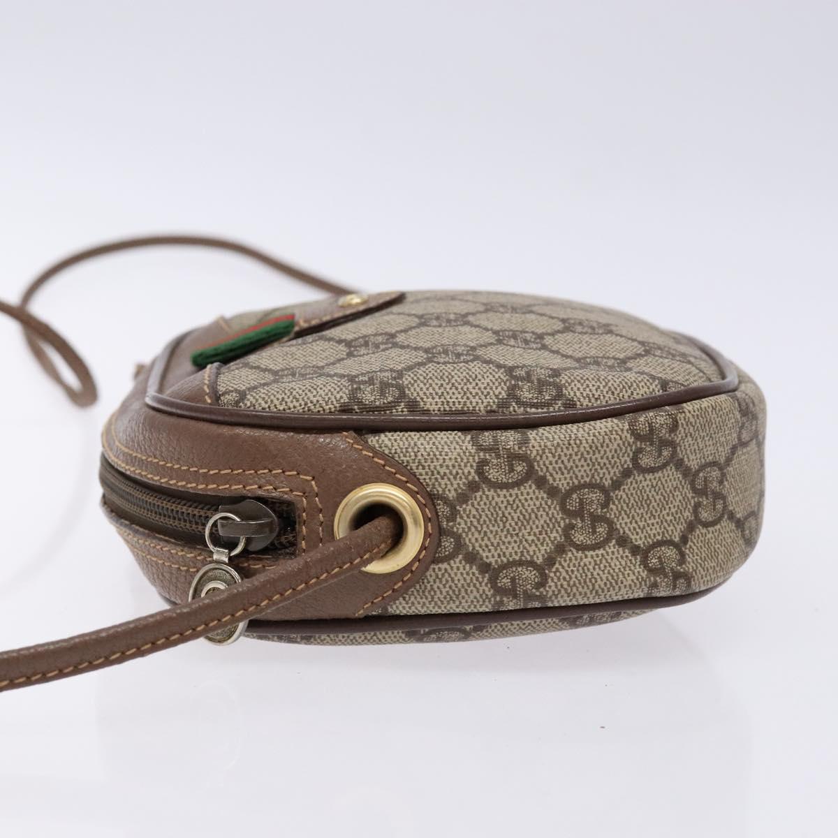 GUCCI GG Supreme Web Sherry Line Bag PVC Beige Gold 007 58 6112 Auth BA4386