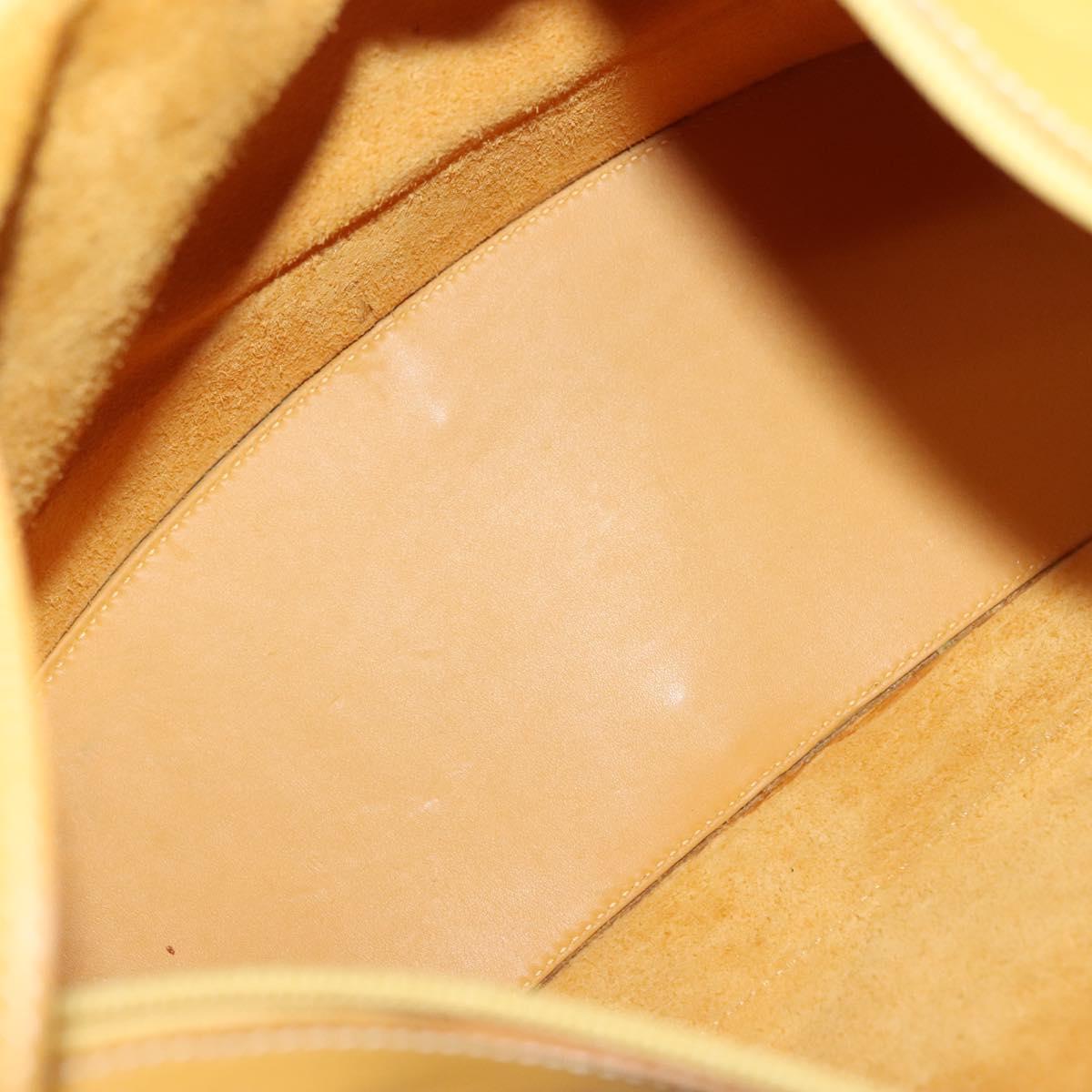 LOEWE Shoulder Bag Leather Yellow Gold Auth BA4393