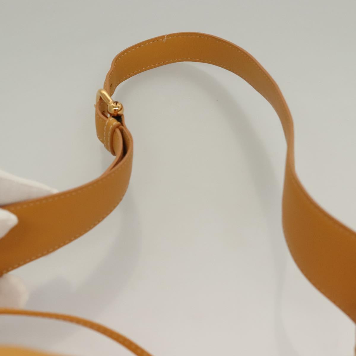 LOEWE Shoulder Bag Leather Yellow Gold Auth BA4393