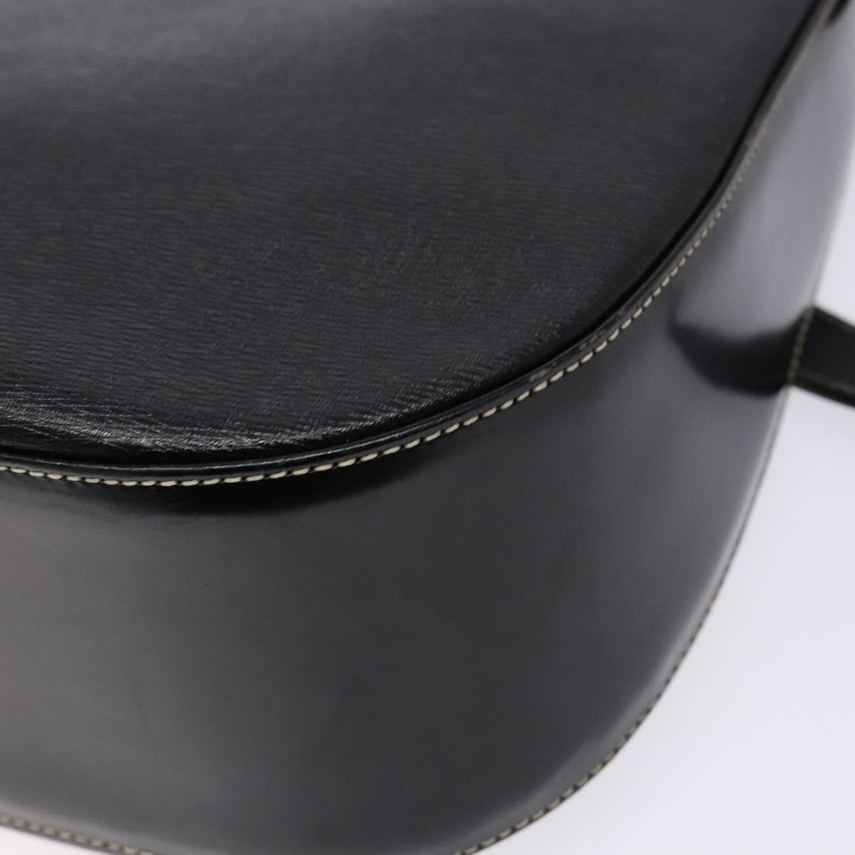 Burberrys Shoulder Bag Leather Black Gold Auth BA4394