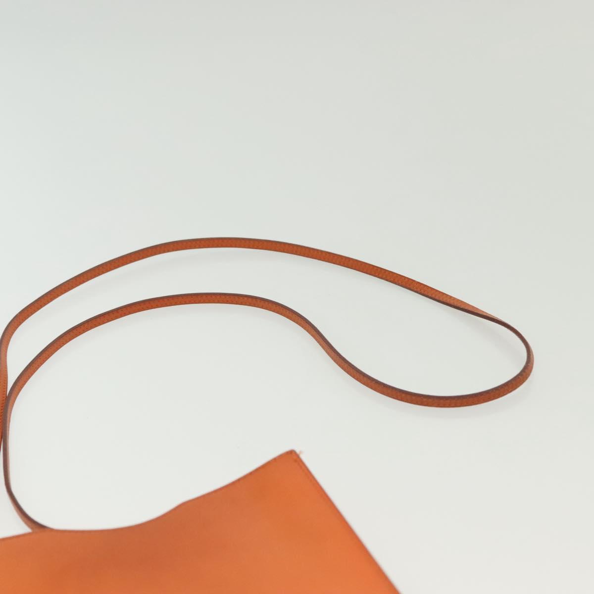 HERMES Omenitu Shoulder Bag Leather Orange Auth BA4408