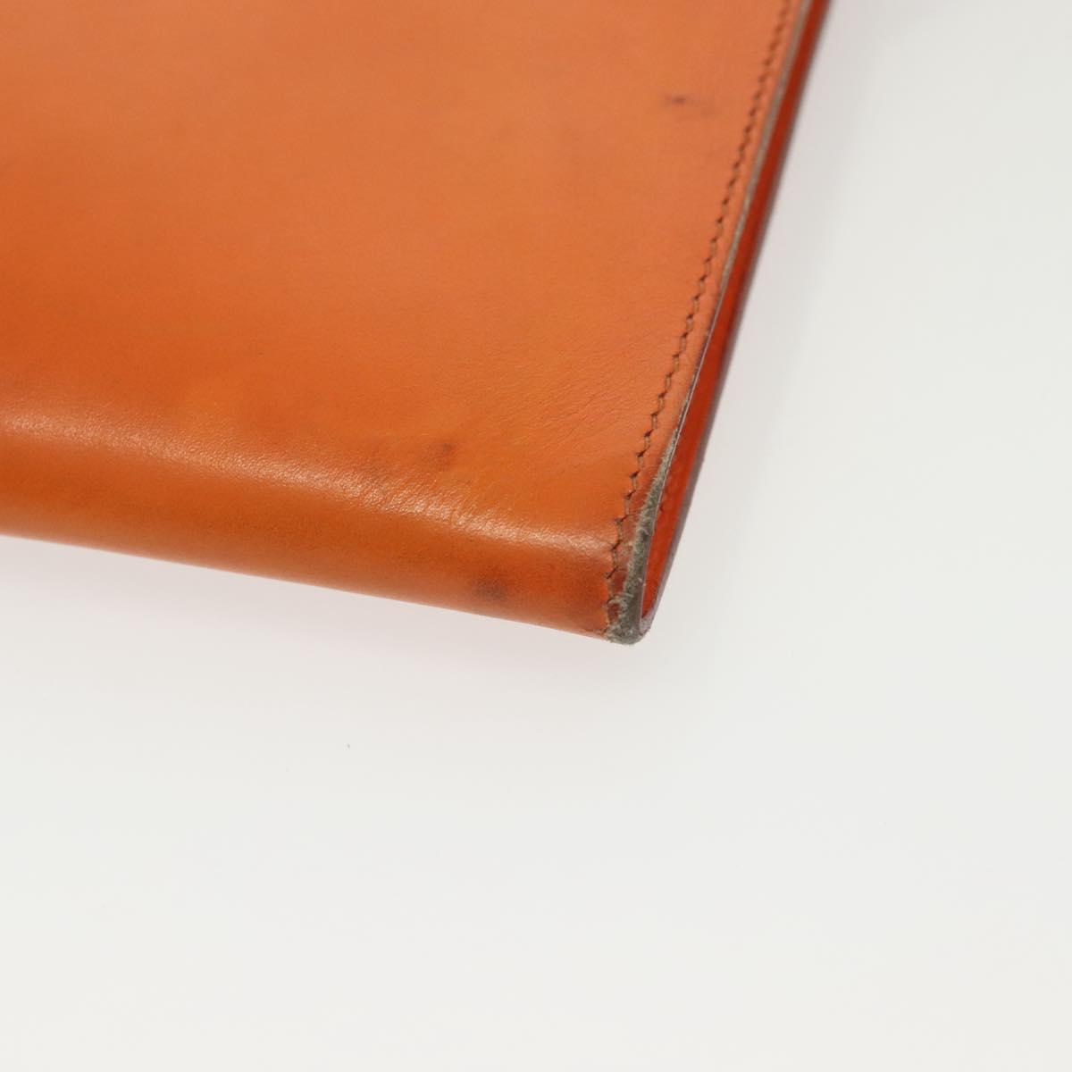 HERMES Omenitu Shoulder Bag Leather Orange Auth BA4408