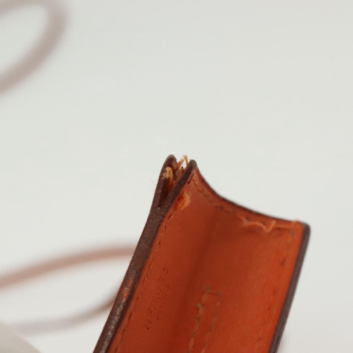 HERMES Omenitu Shoulder Bag Leather Orange Auth BA4408