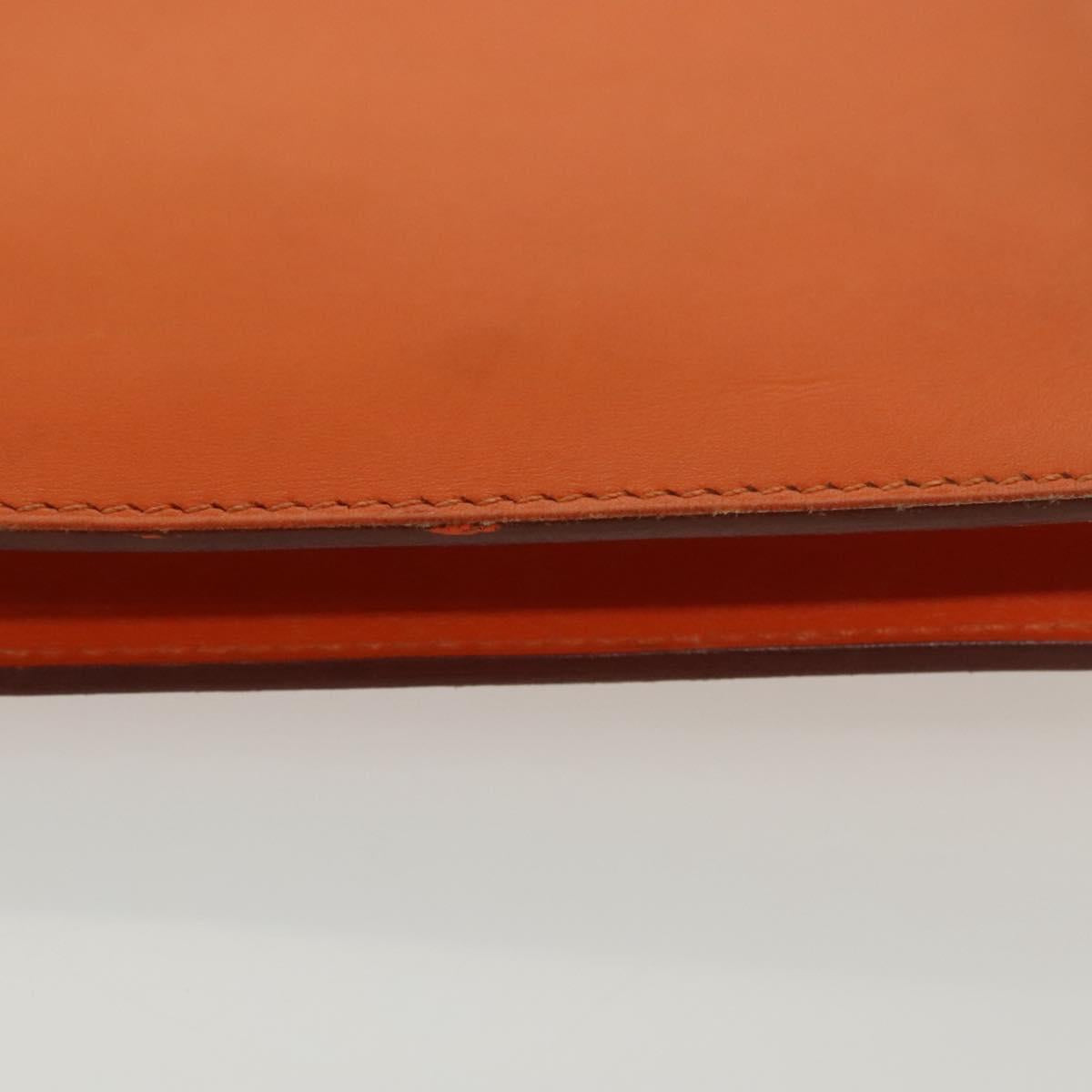 HERMES Omenitu Shoulder Bag Leather Orange Auth BA4408