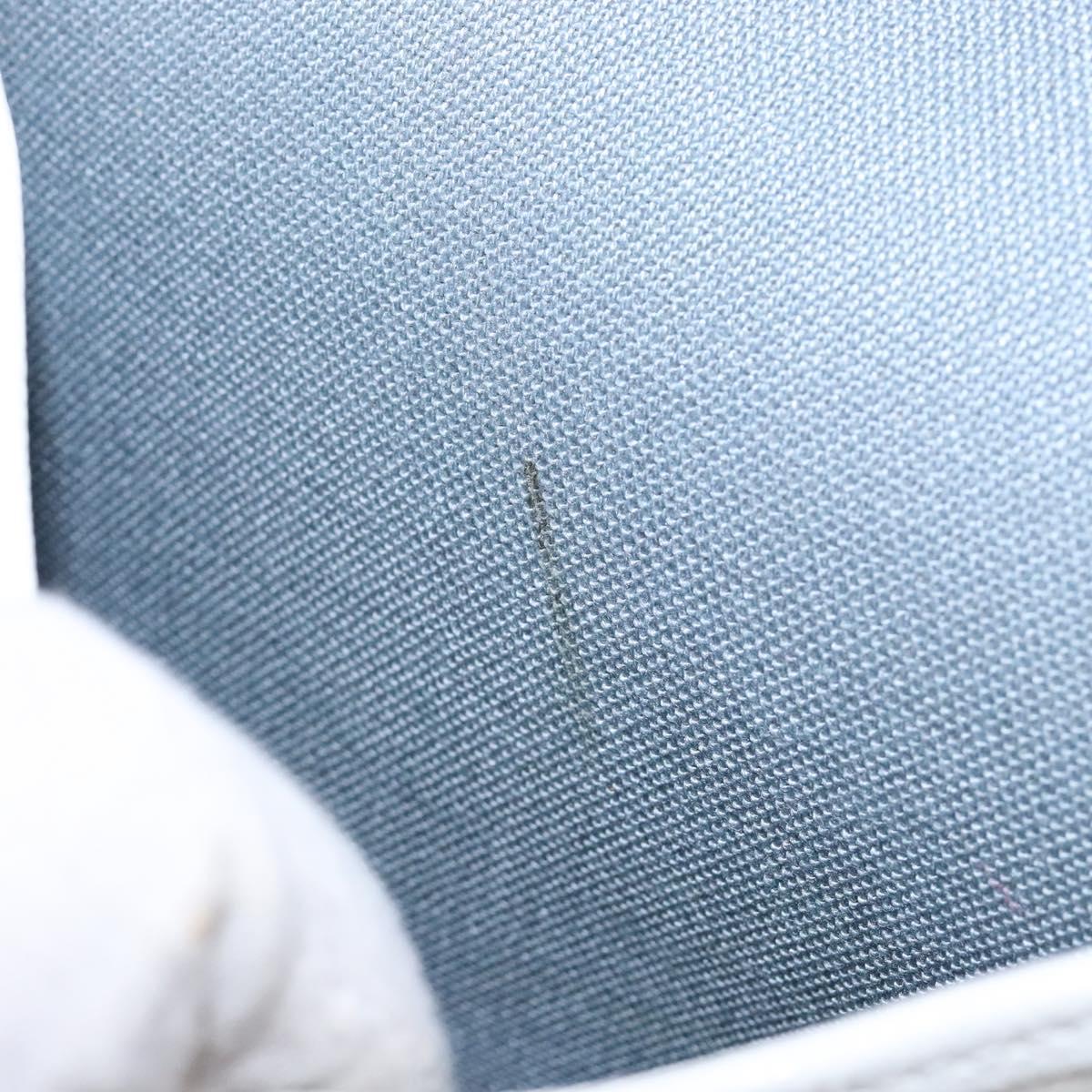 Christian Dior Honeycomb Canvas Shoulder Bag PVC White Gold Auth BA4415