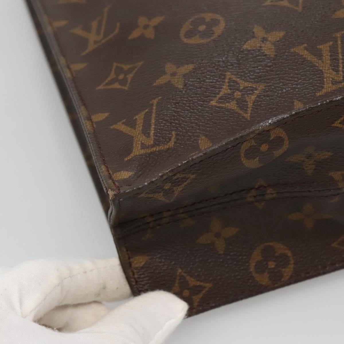LOUIS VUITTON Monogram Sac Plat Hand Bag M51140 LV Auth BA4418