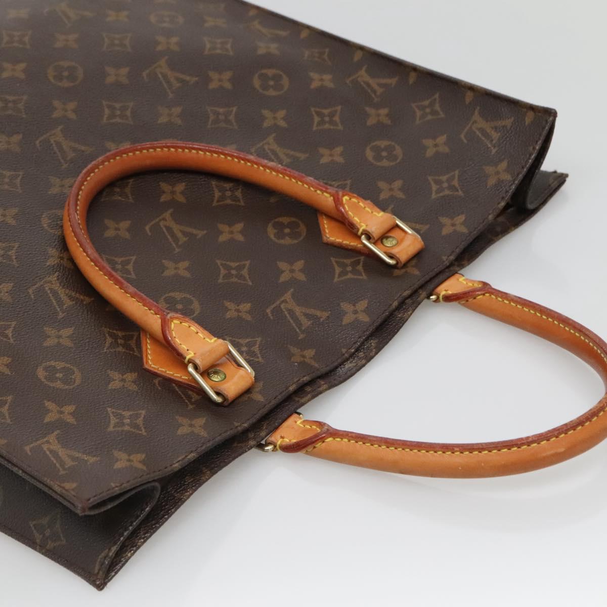 LOUIS VUITTON Monogram Sac Plat Hand Bag M51140 LV Auth BA4418