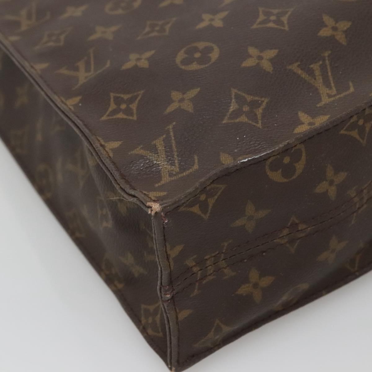 LOUIS VUITTON Monogram Sac Plat Hand Bag M51140 LV Auth BA4419