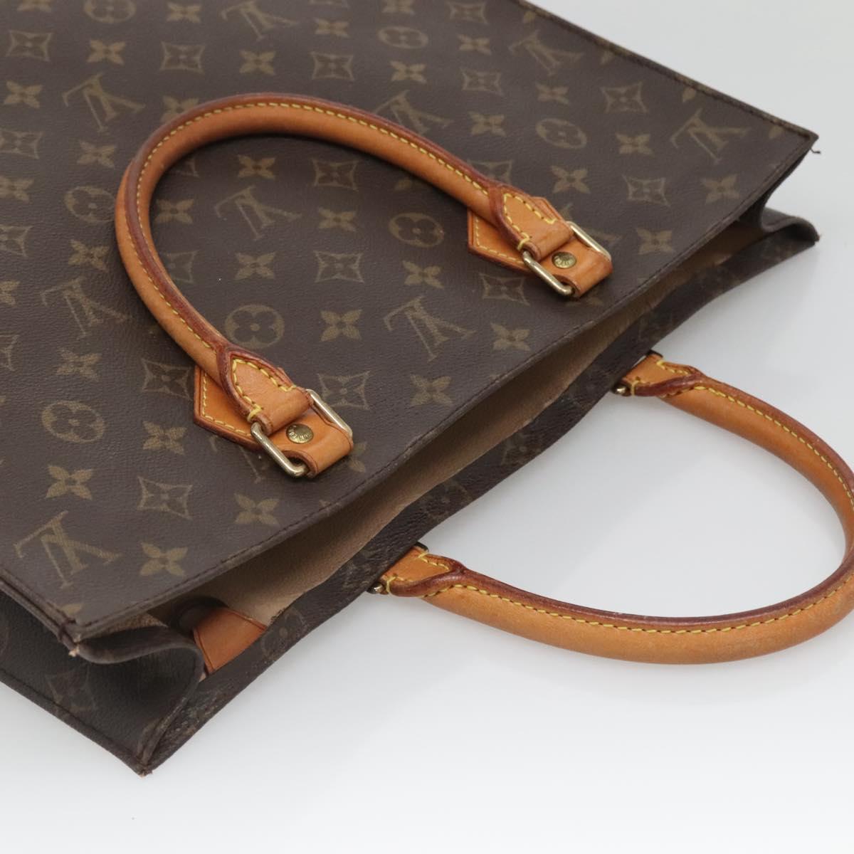 LOUIS VUITTON Monogram Sac Plat Hand Bag M51140 LV Auth BA4419