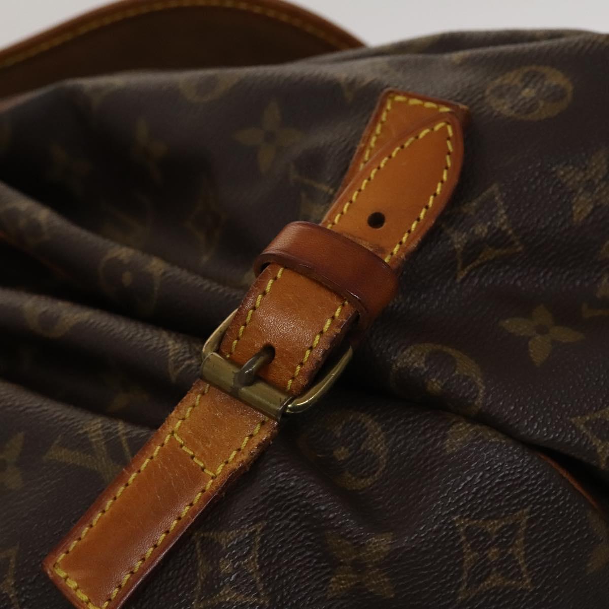 LOUIS VUITTON Monogram Saumur 35 Shoulder Bag M42254 LV Auth BA4420