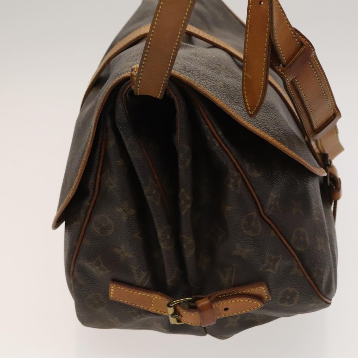 LOUIS VUITTON Monogram Saumur 35 Shoulder Bag M42254 LV Auth BA4420