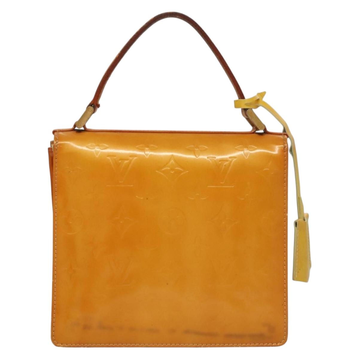 LOUIS VUITTON Monogram Vernis Spring Street Bag Lime Yellow M91068 Auth BA4452