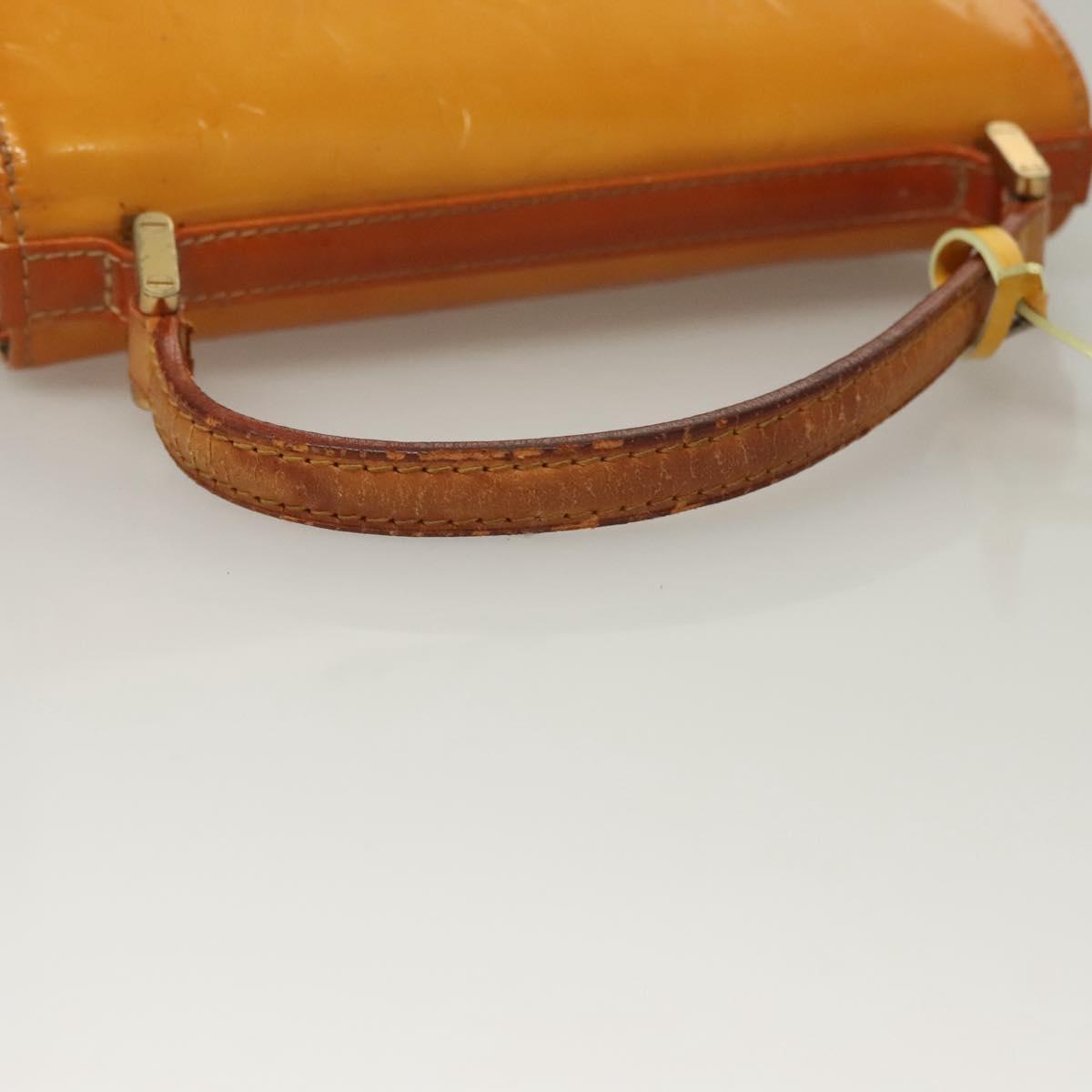 LOUIS VUITTON Monogram Vernis Spring Street Bag Lime Yellow M91068 Auth BA4452