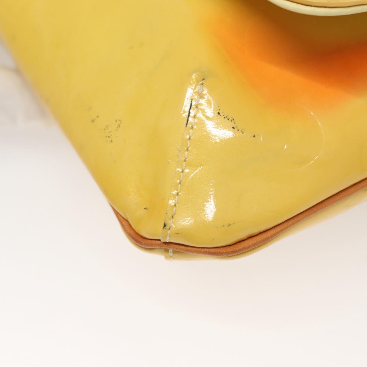 LOUIS VUITTON Monogram Vernis Thompson Street Bag Yellow M91071 LV Auth BA4453