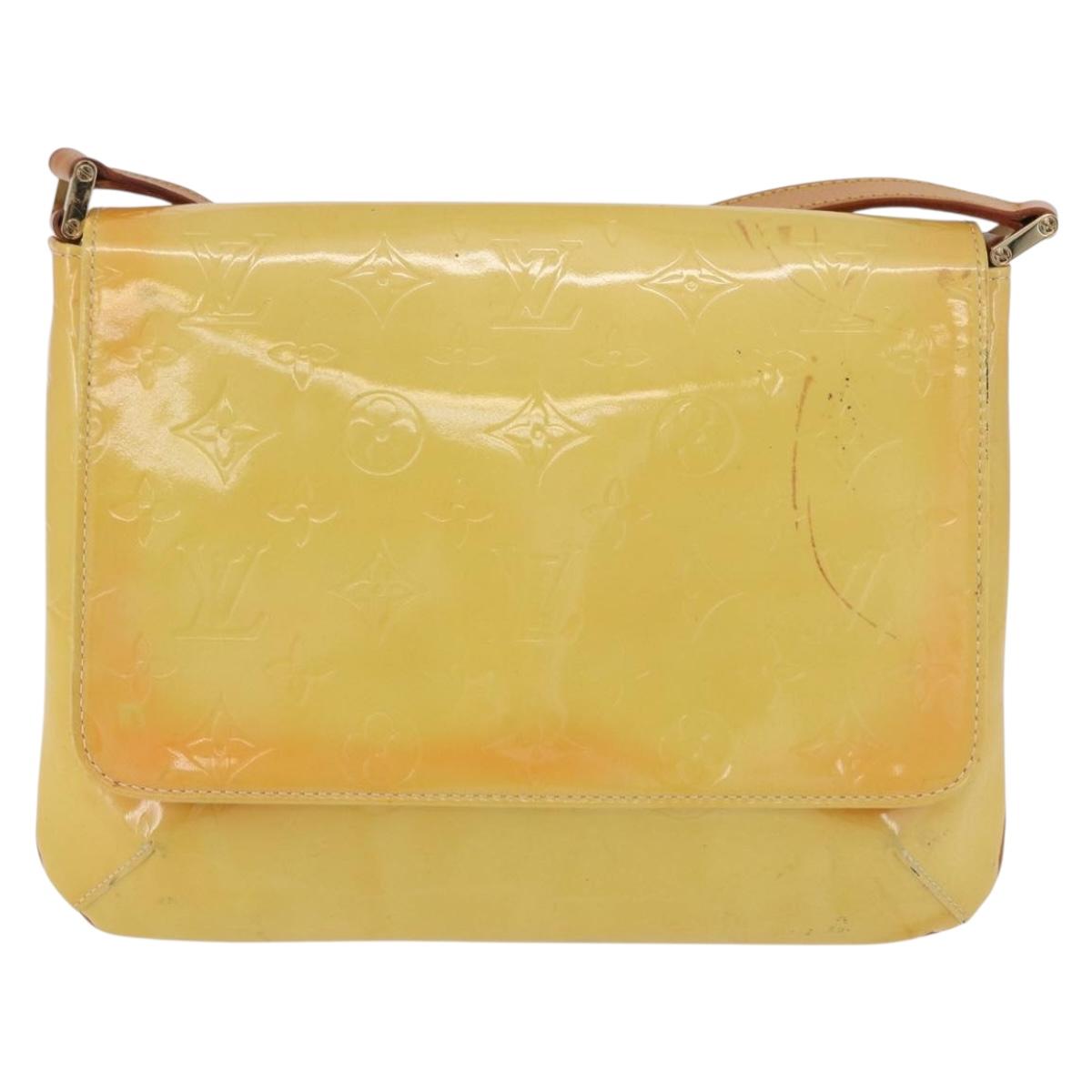 LOUIS VUITTON Monogram Vernis Thompson Street Bag Yellow M91071 LV Auth BA4453