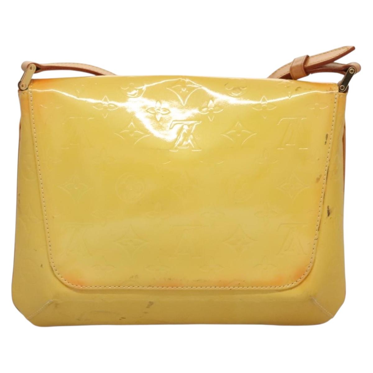 LOUIS VUITTON Monogram Vernis Thompson Street Bag Yellow M91071 LV Auth BA4453