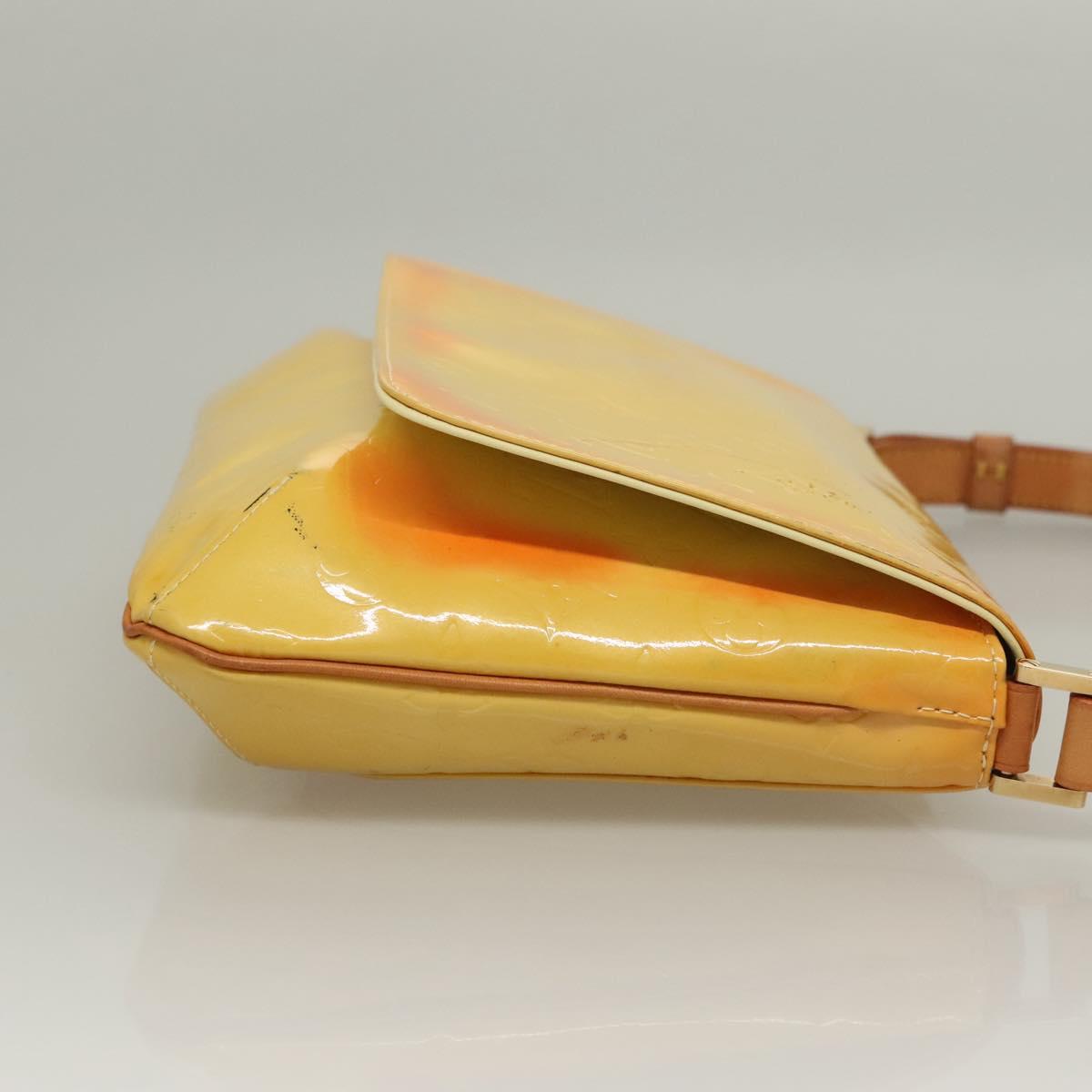LOUIS VUITTON Monogram Vernis Thompson Street Bag Yellow M91071 LV Auth BA4453