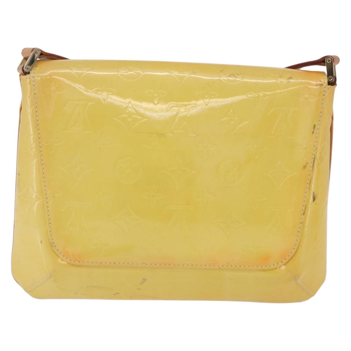 LOUIS VUITTON Monogram Vernis Thompson Street Bag Yellow M91071 LV Auth BA4453