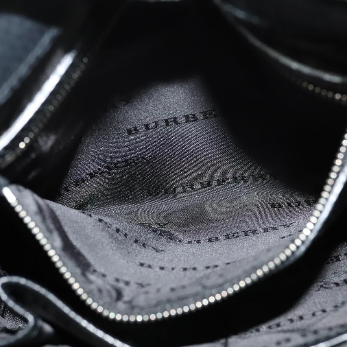 BURBERRY Nova Check Shoulder Bag Nylon Beige Silver Auth BA4461