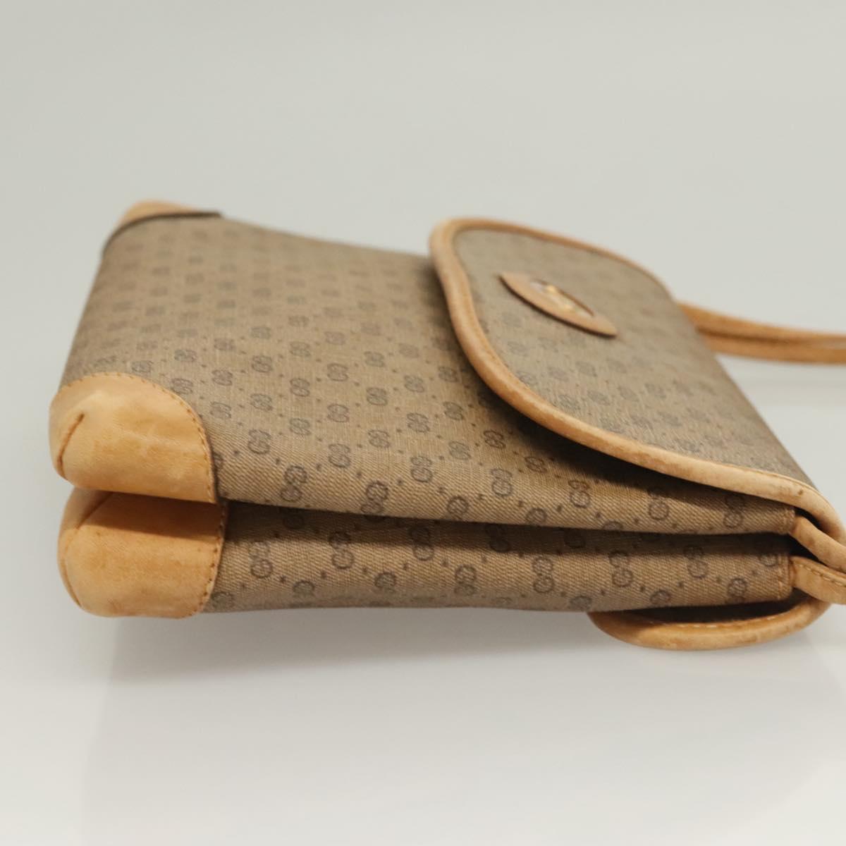 GUCCI Micro GG Supreme Shoulder Bag PVC Beige Gold 007 92 5548 Auth BA4470