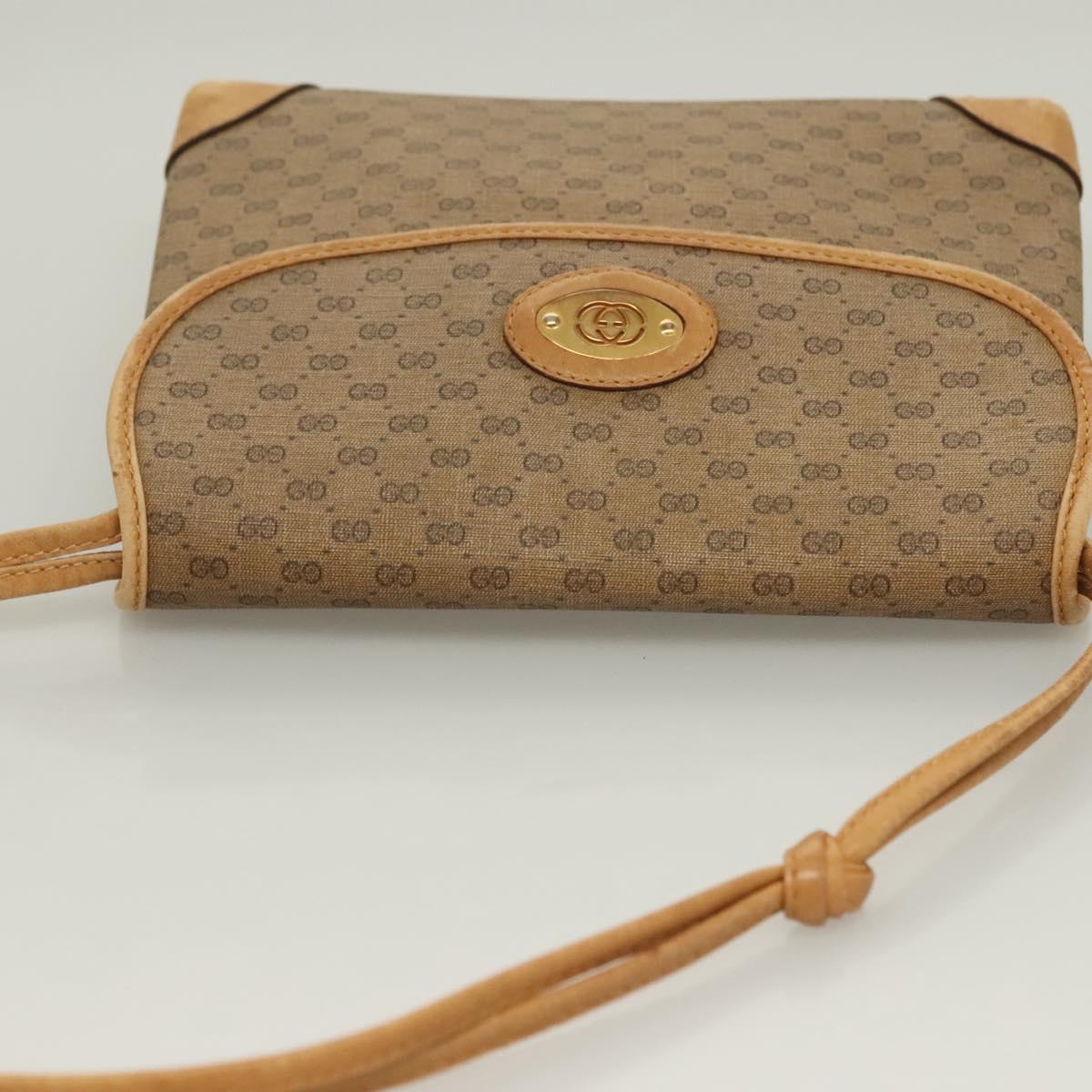 GUCCI Micro GG Supreme Shoulder Bag PVC Beige Gold 007 92 5548 Auth BA4470