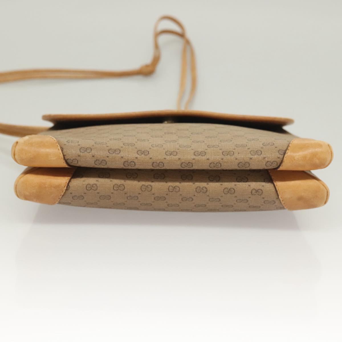 GUCCI Micro GG Supreme Shoulder Bag PVC Beige Gold 007 92 5548 Auth BA4470