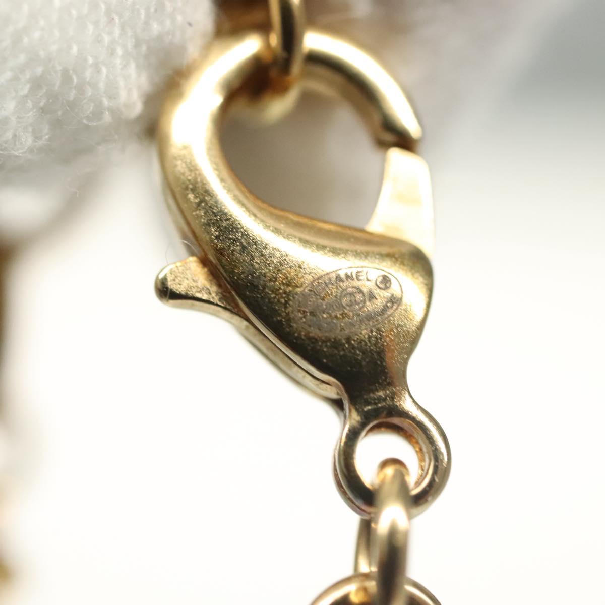 CHANEL COCO Mark Perfume Necklace metal Gold CC Auth BA4482