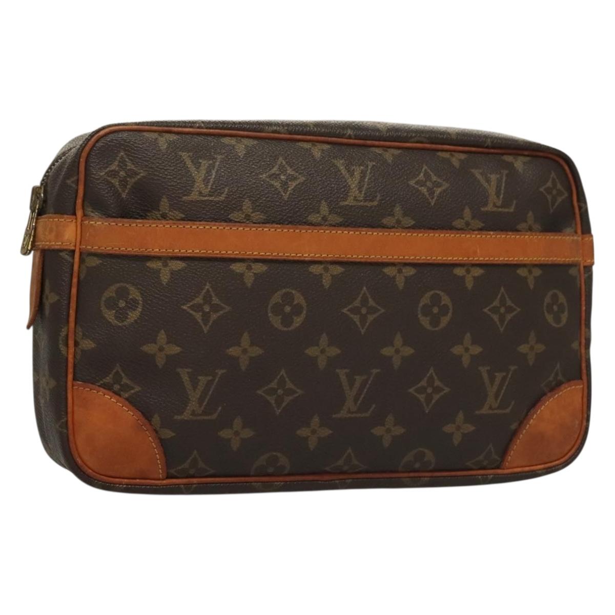 LOUIS VUITTON Monogram Compiegne 28 Clutch Bag M51845 LV Auth BA4489
