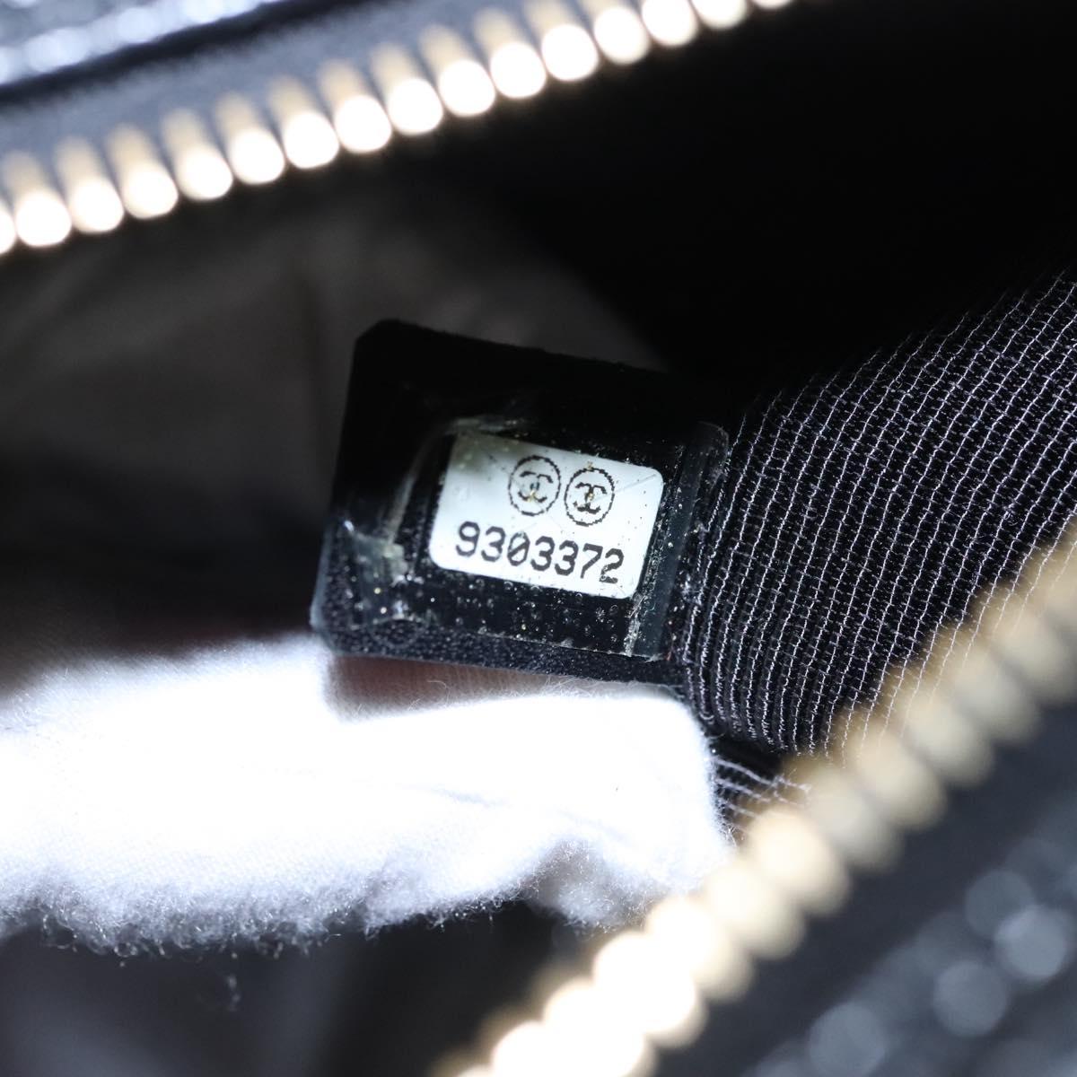 CHANEL Matelasse Hand Bag Caviar Skin Black Gold CC Auth BA451A