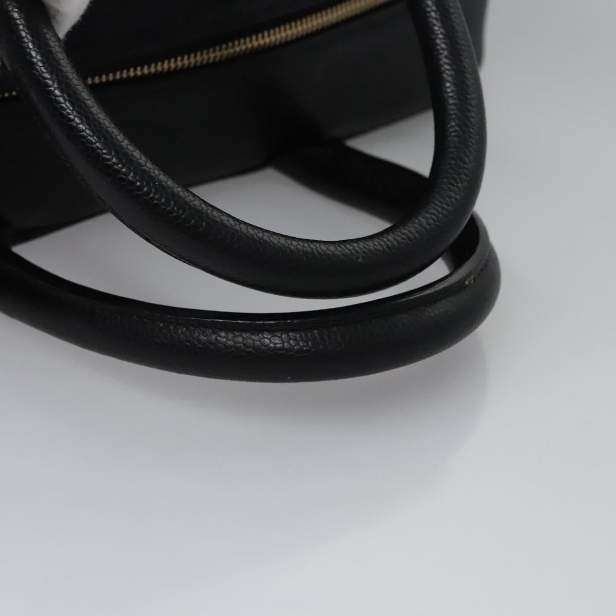 CHANEL Matelasse Hand Bag Caviar Skin Black Gold CC Auth BA451A