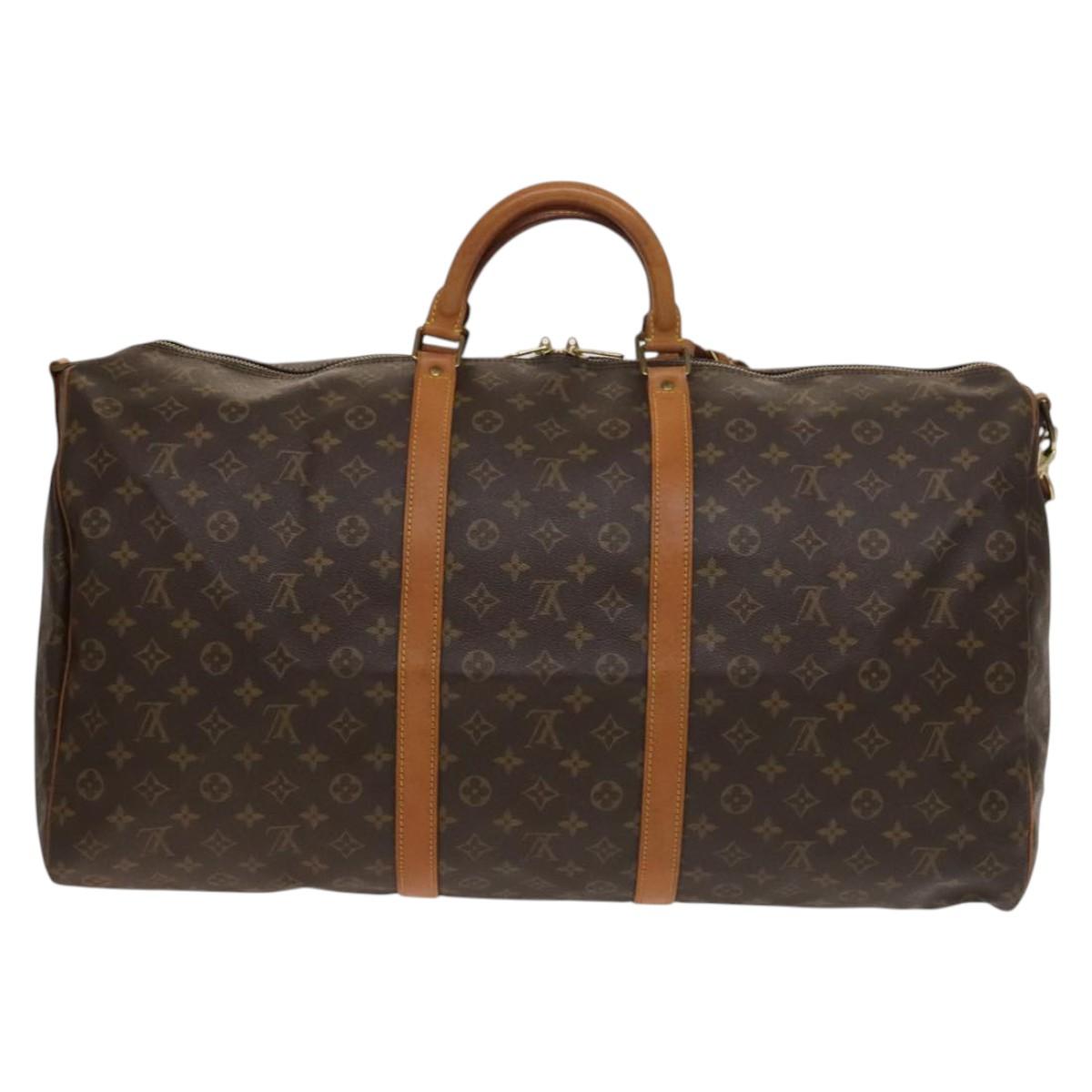 LOUIS VUITTON Monogram Keepall Bandouliere 60 Boston Bag M41412 LV Auth BA4521