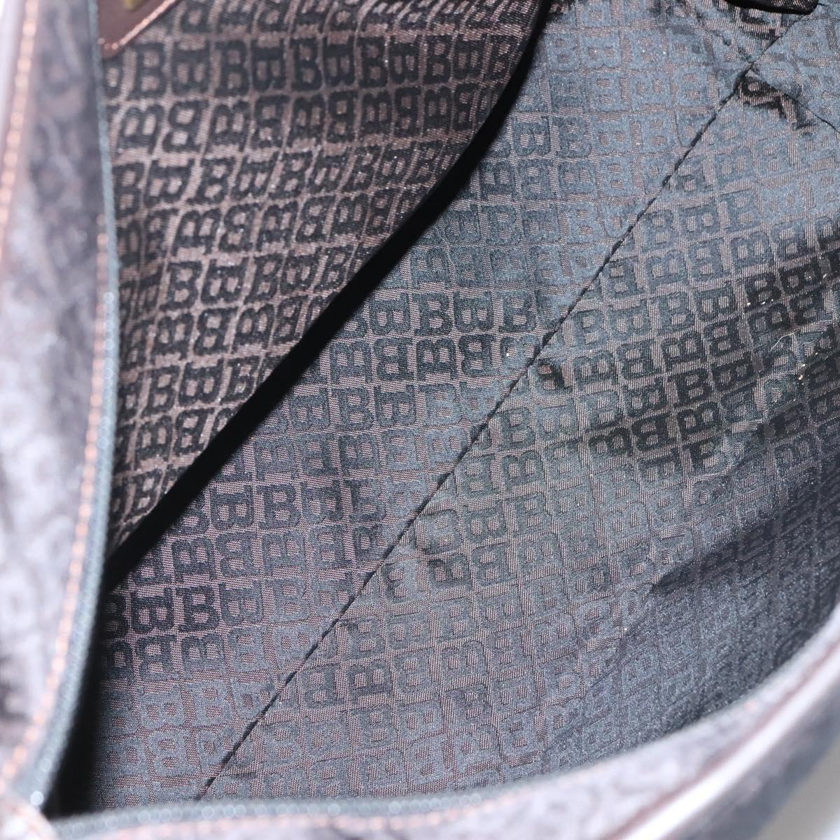 BALLY Tote Bag Nylon Brown Gold Auth BA4527