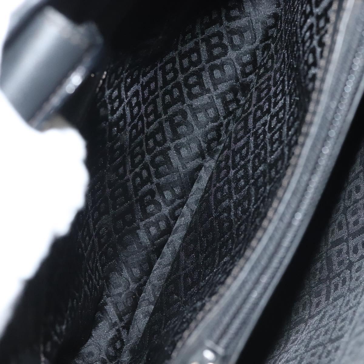 BALLY Shoulder Bag Nylon Black Silver Auth BA4528