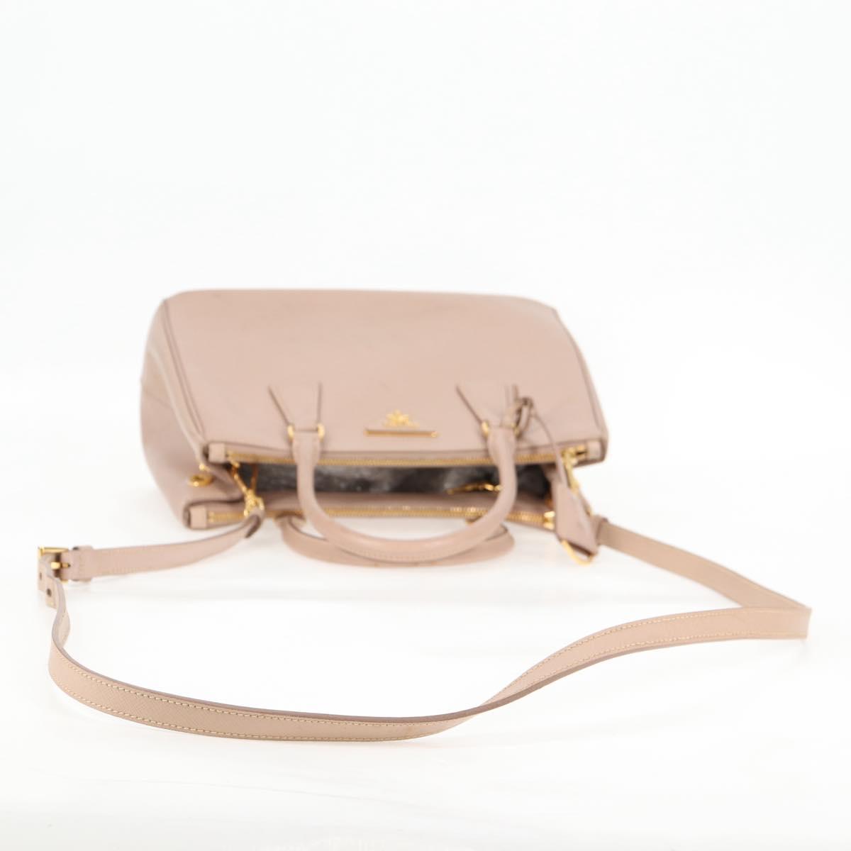 PRADA Galleria Hand Bag Safiano leather Pink Gold Auth BA4533