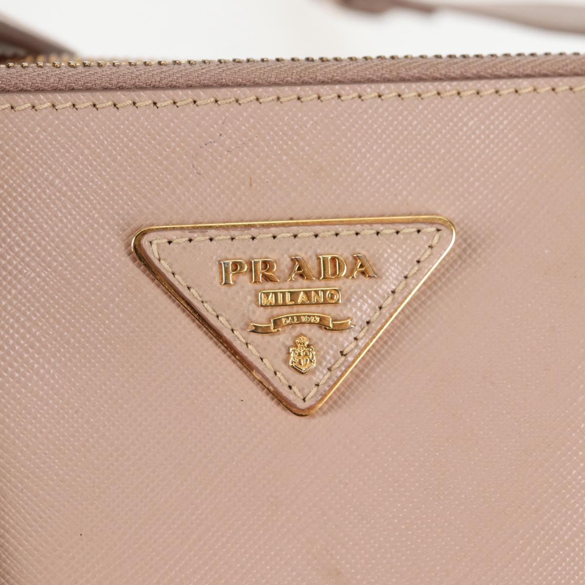 PRADA Galleria Hand Bag Safiano leather Pink Gold Auth BA4533