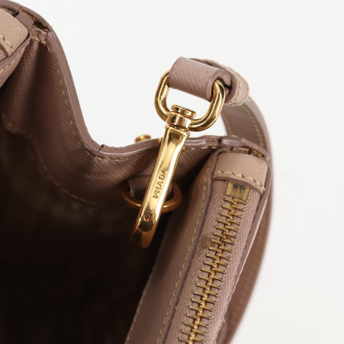 PRADA Galleria Hand Bag Safiano leather Pink Gold Auth BA4533