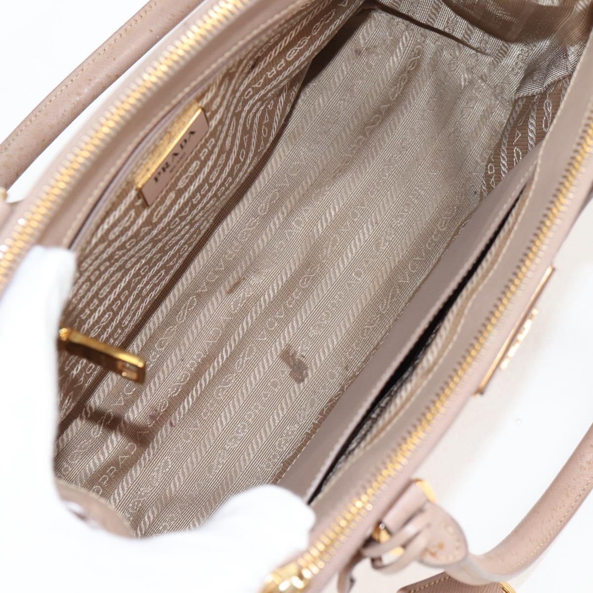 PRADA Galleria Hand Bag Safiano leather Pink Gold Auth BA4533